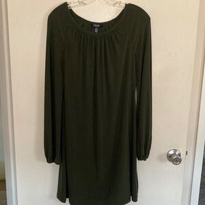 Chaps Women’s Olive Green Knee-length Dress (size S)